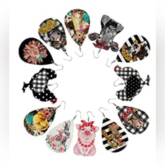 2 Pair Farmhouse Teardrop Earrings - Picture 4 of 4